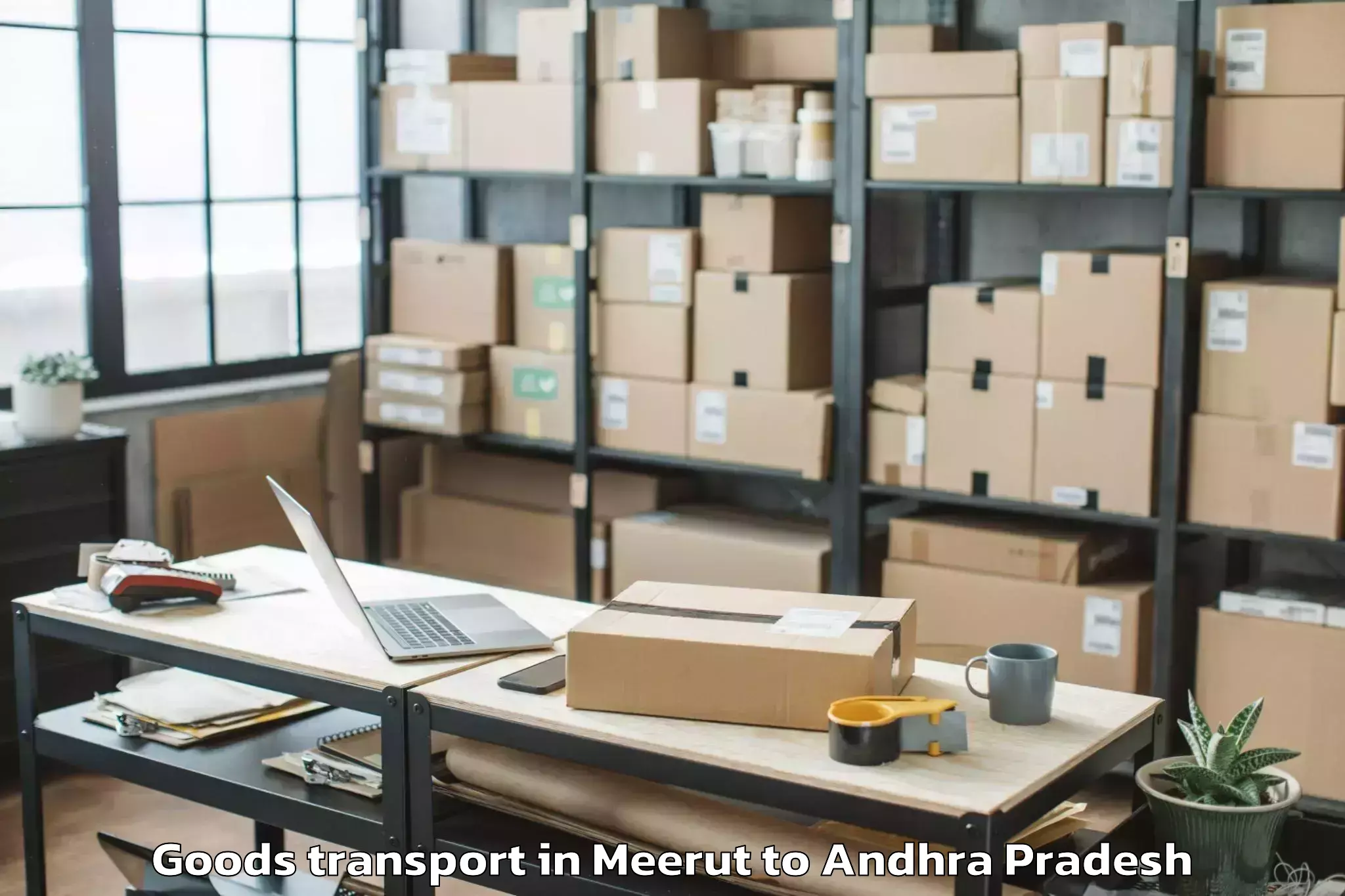 Efficient Meerut to Piduguralla Goods Transport